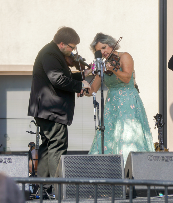 Adam Haynes and Rhonda Vincent with Sister Sadie at the 2025 Bluegrass & Chili Festival in Oklahoma - photo © Pamm Tucker