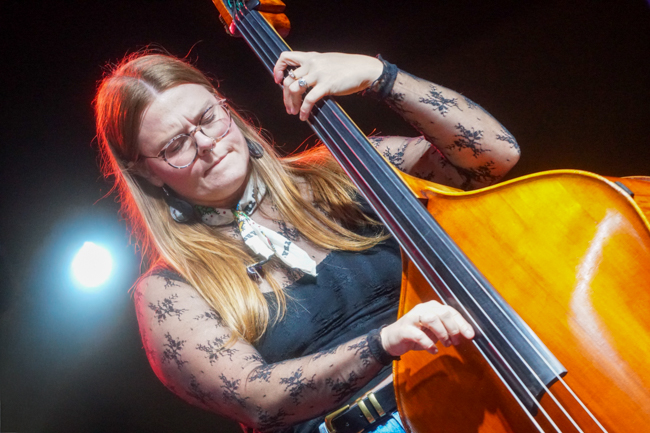 Katie Blomarz-Kimball with Sister Sadie at the 2025 Bluegrass & Chili Festival in Oklahoma - photo © Pamm Tucker