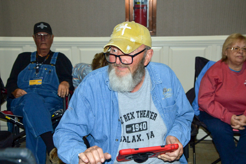 Donnie Carver running sound for Russell Moore & IIIrd Tyme Out at the November 2025 Industrial Strength Bluegrass Festival - photo © Bill Warren
