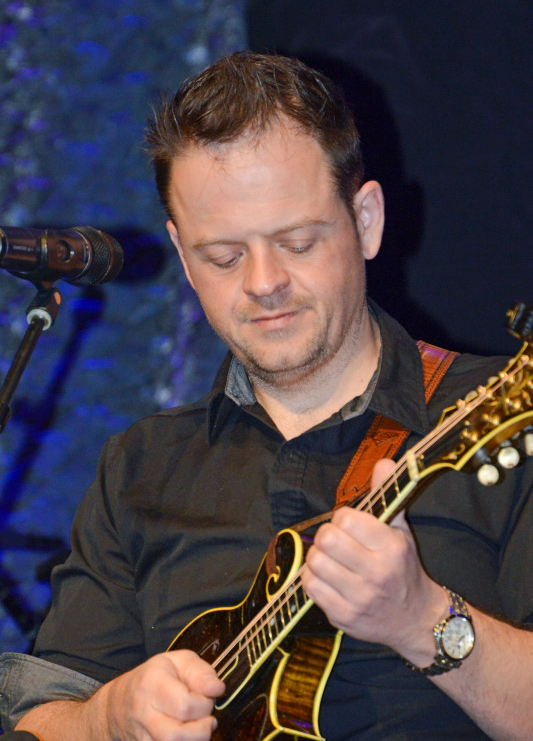 Spencer Strickland with Caroline Owens & New Company at the November 2025 Industrial Strength Bluegrass Festival - photo © Bill Warren