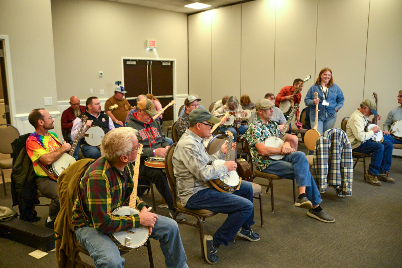Banjo workshop at the November 2025 Industrial Strength Bluegrass Festival - photo © Bill Warren