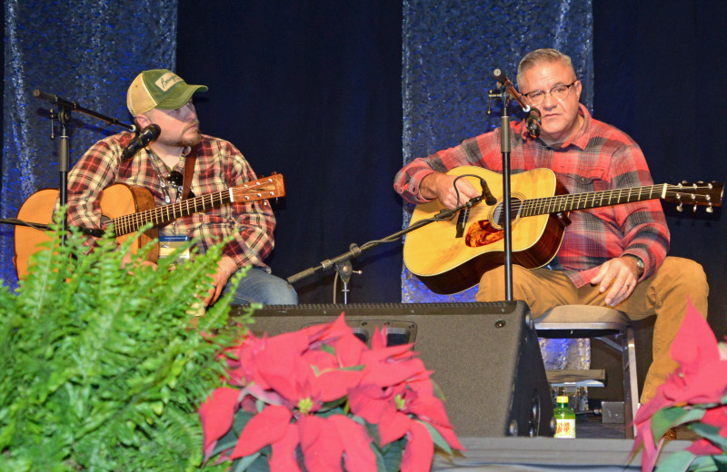 Rick Faris and Kenny Smith lead a guitar workshop at the November 2025 Industrial Strength Bluegrass Festival - photo © Bill Warren