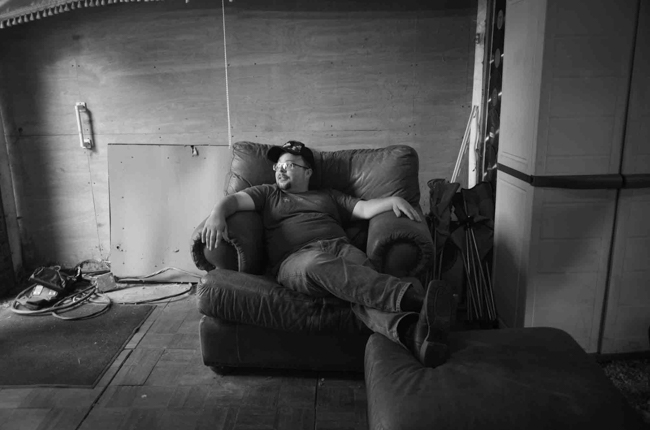 Jereme Brown with The Po' Ramblin' Boys backstage at Pickin' in Parsons 2025 - photo © Jeromie Stephens