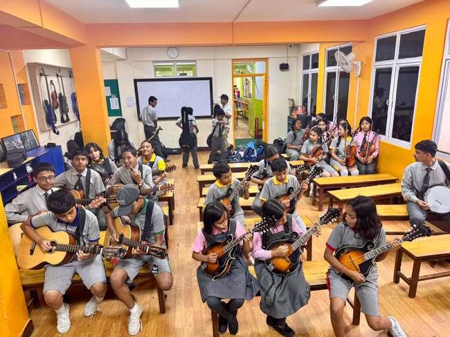 Bluegrass Journeymen Academy at Triyog High School in Kathmandu, Nepal.