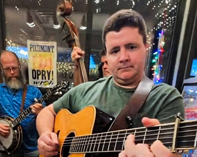 William Britt at the September 2025 edition of Piedmont Opry Time on WTOB - photo © Sandy Hatley