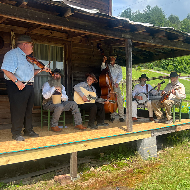Musicians filming a music video for My Cabin in Caroline - photo © Sandy Hatley